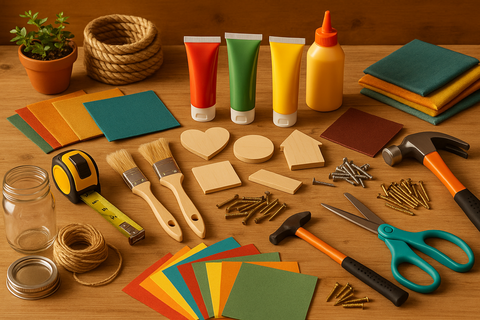 genera un'immagine con prodotti per il Fai da te