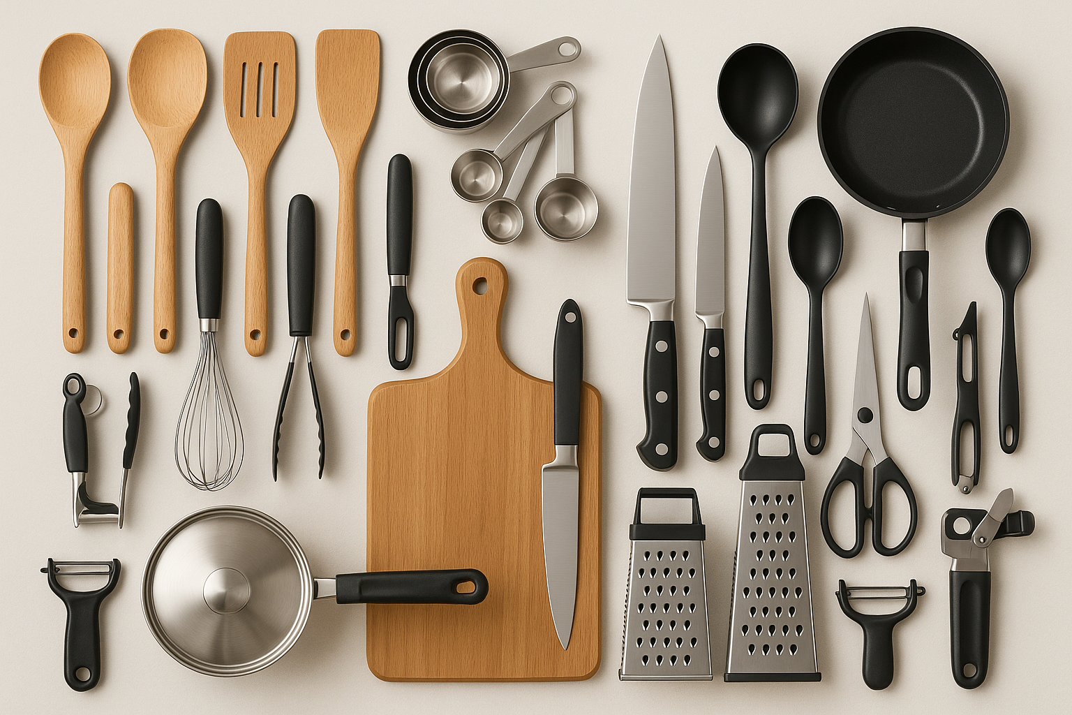 meno pentole e padelle e piú utensileria da cucina